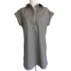 Vineyard Vines Margo Shirt Dress Striped Denim Cap Sleeve Women's Small